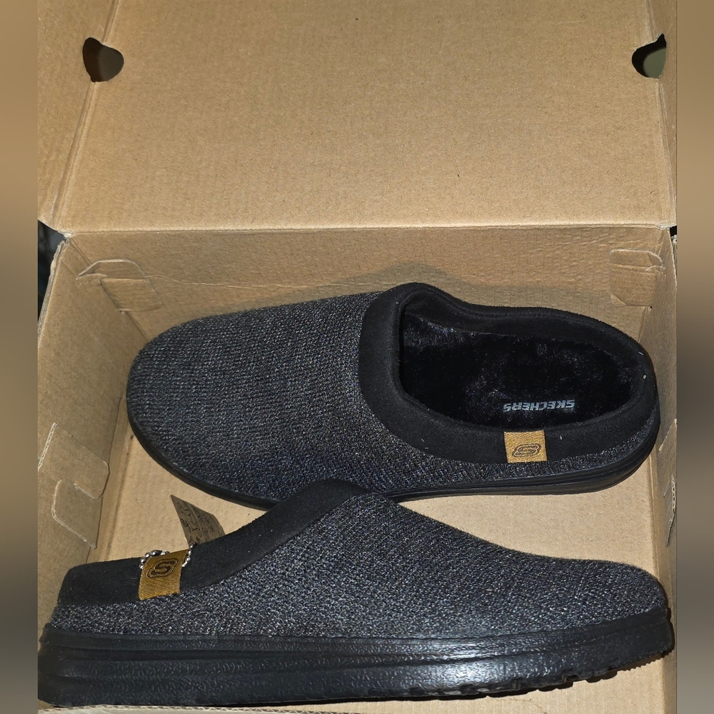 Skechers Charcoal Black Slip-On Loafers